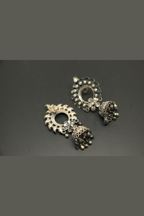 Laksika Jhumka - 925 oxidized silver