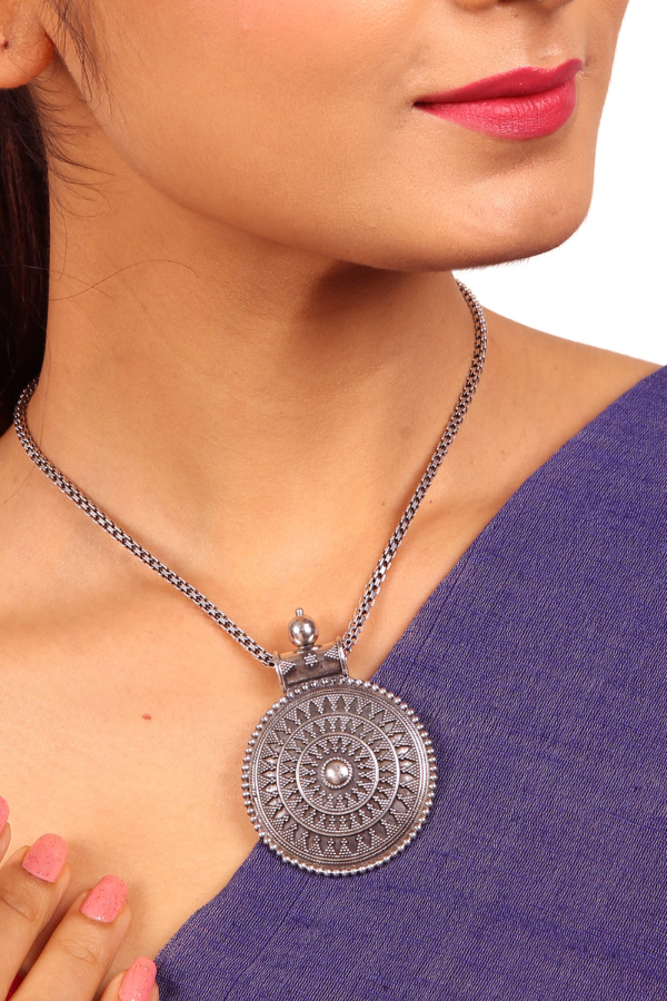 Lathika Necklace - 925 oxidized silver
