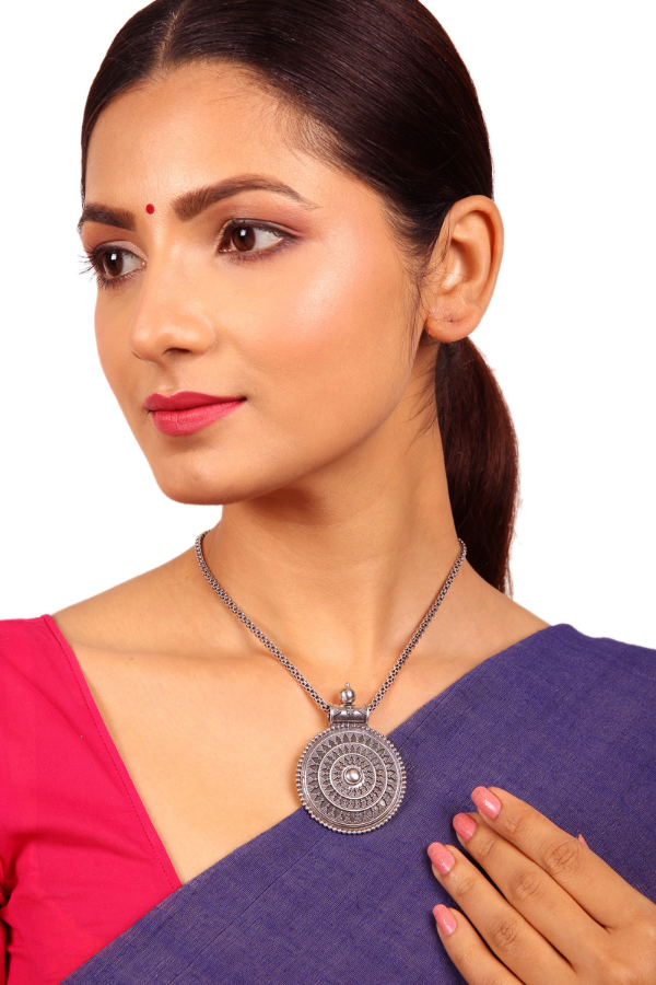 Lathika Necklace - 925 oxidized silver