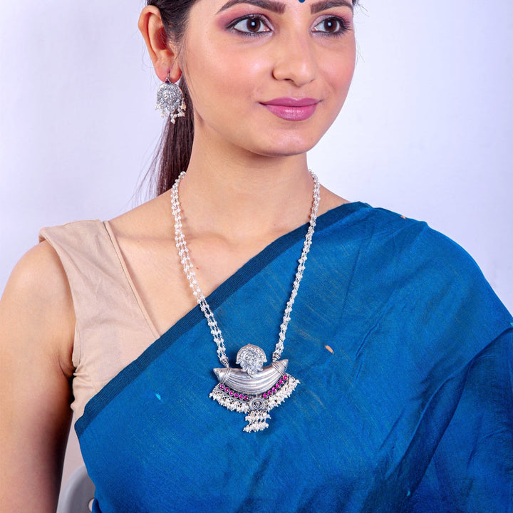 Lilavati Pearl Necklace - 925 oxidized silver
