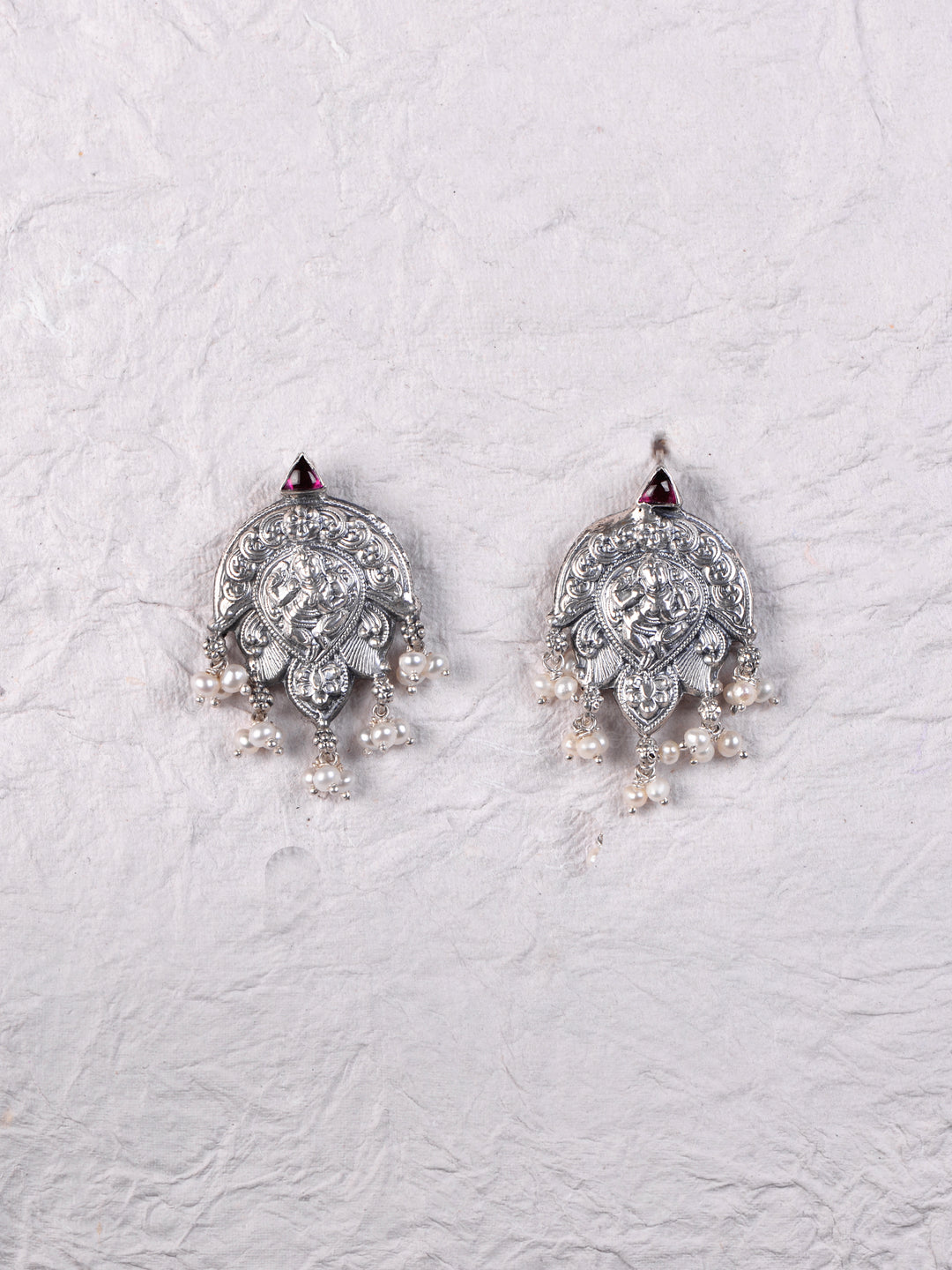 Lilavati Pearl Necklace - 925 oxidized silver