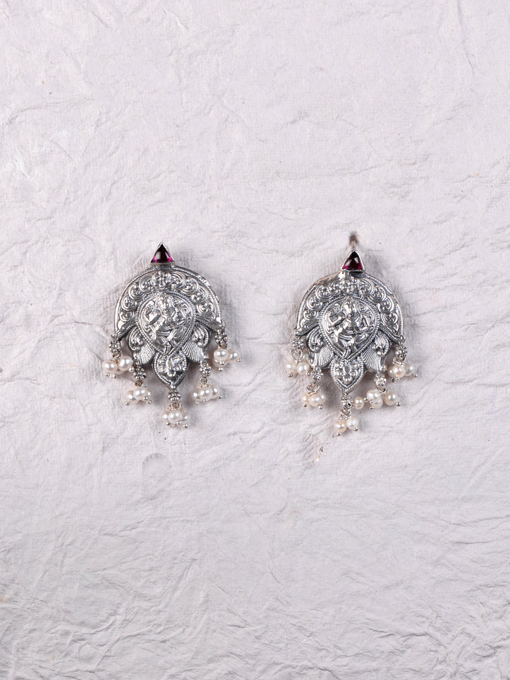 Lilavati Pearl Necklace - 925 oxidized silver