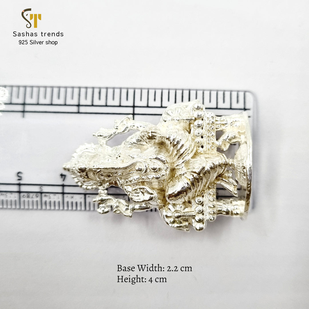 Lord Ganesha seated on Throne-925 silver