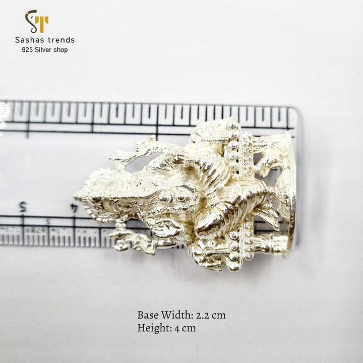 Lord Ganesha seated on Throne-925 silver