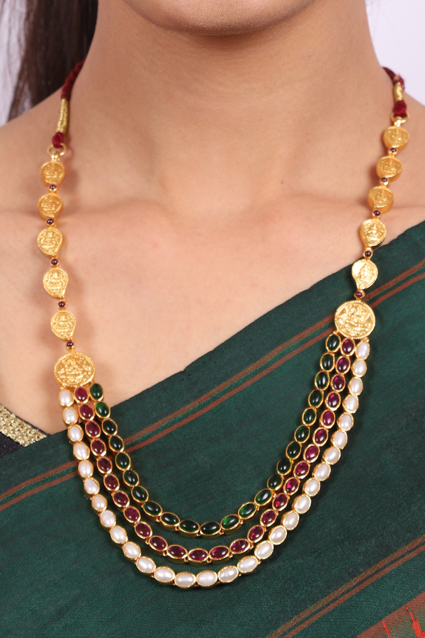 Mahima Necklace - 925 silver gold polish