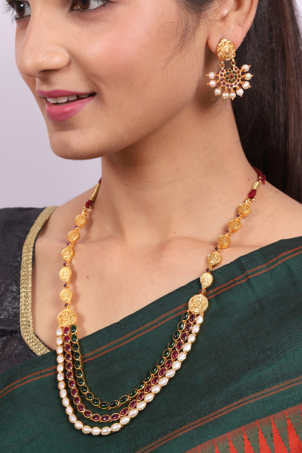 Mahima Necklace - 925 silver gold polish