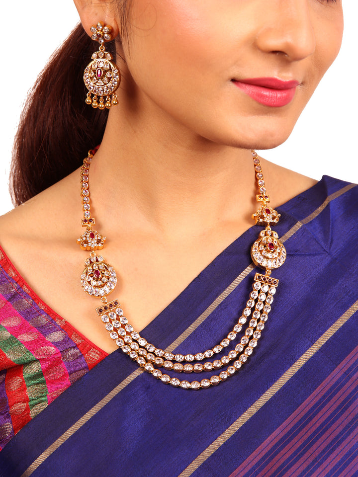 Malavika Reversible Necklace - 925 silver gold polish
