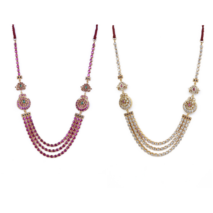 Malavika Reversible Necklace - 925 silver gold polish