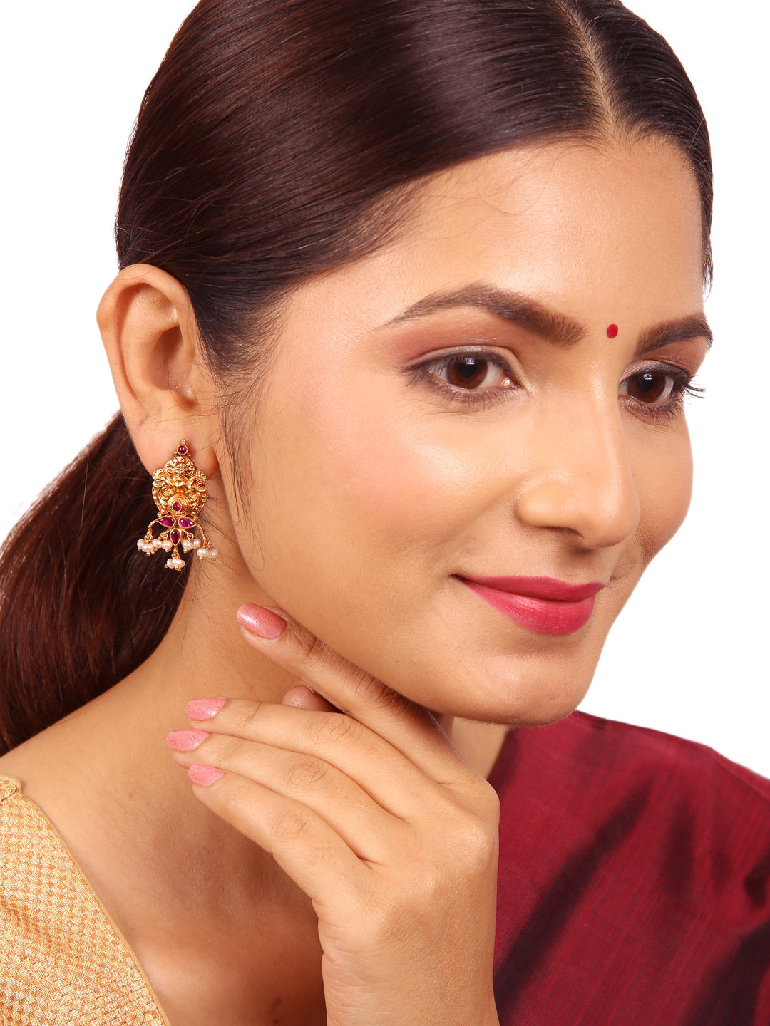 Mangala Stud - 925 silver gold polish