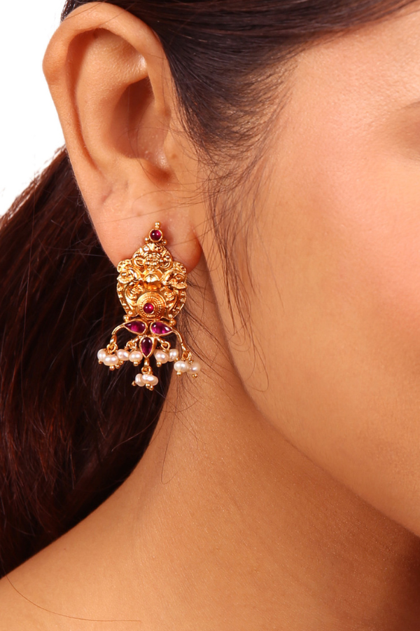 Mangala Stud - 925 silver gold polish