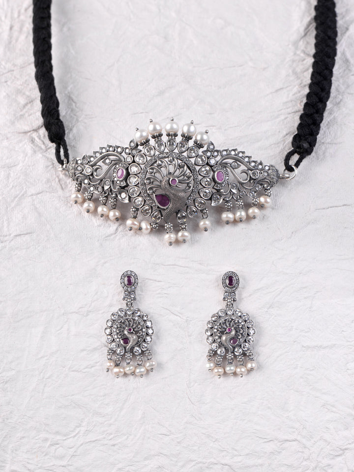 Manya Necklace - 925 oxidized silver