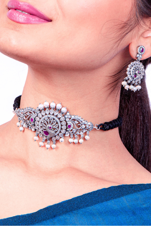 Manya Necklace - 925 oxidized silver
