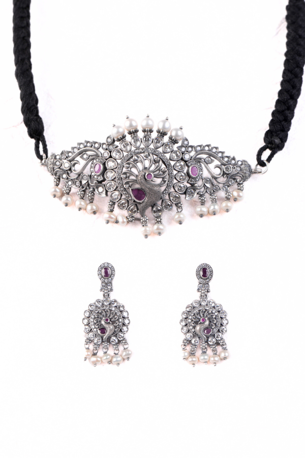 Manya Necklace - 925 oxidized silver