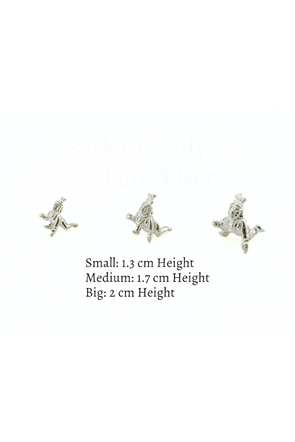 Mini Balakrishna with butter- Silver gift items- Silver Pooja Items for Home, Return Gift for Navarathri, Wedding and Housewarming