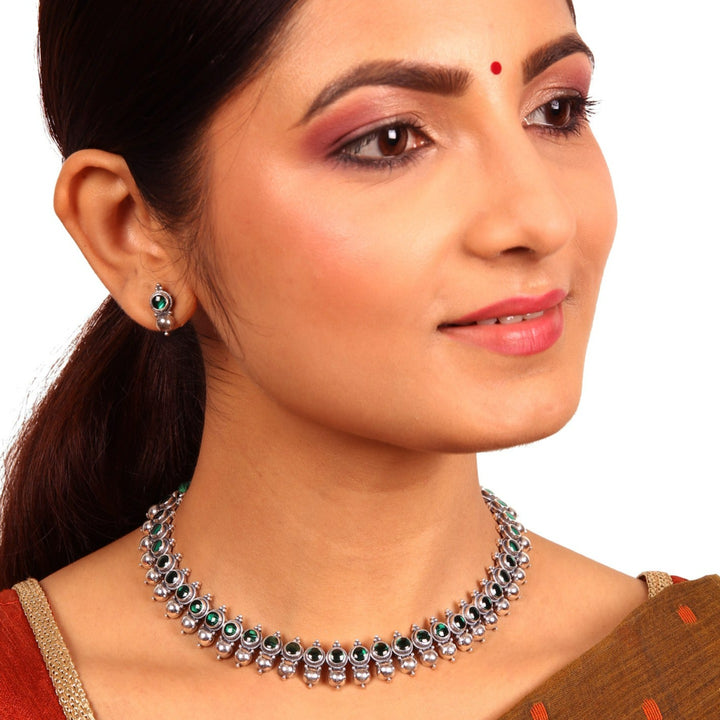 Mitra Necklace - 925 oxidized silver