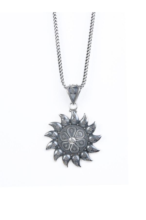Mitra Pendant Necklace - 925 oxidized silver