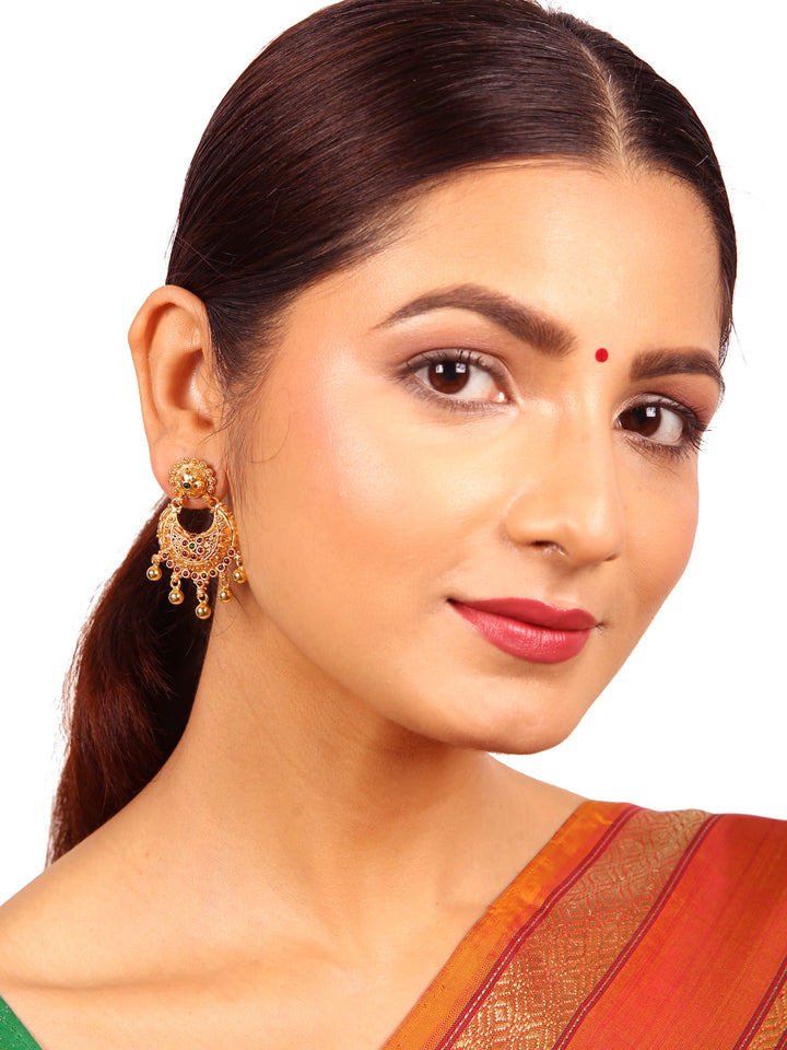 Monisri Chaandbali Earring - 925 silver gold polish