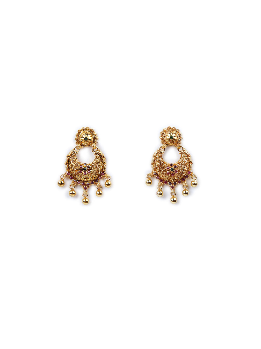 Monisri Chaandbali Earring - 925 silver gold polish