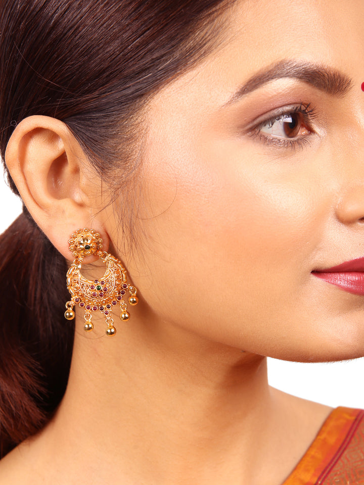 Monisri Chaandbali Earring - 925 silver gold polish
