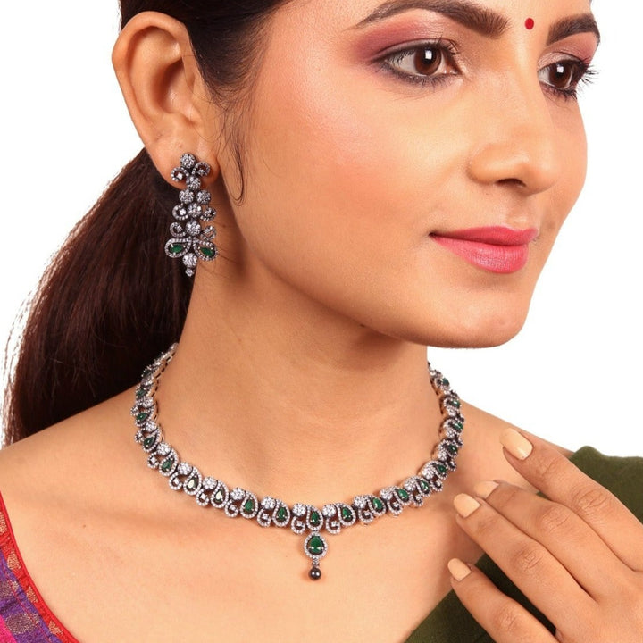 Mridula Necklace - 925 oxidized silver