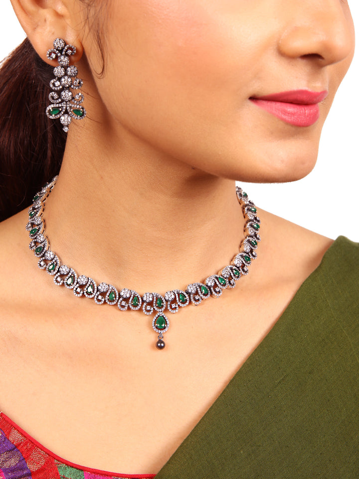 Mridula Necklace - 925 oxidized silver