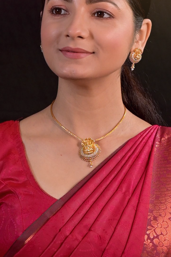 Hrida NagaLakshmi Necklace-925 silver gold polish