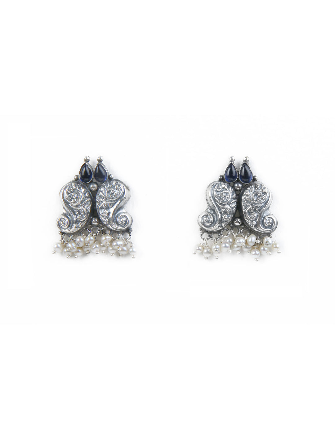 Naina Stud - 925 silver oxidized - Earrings