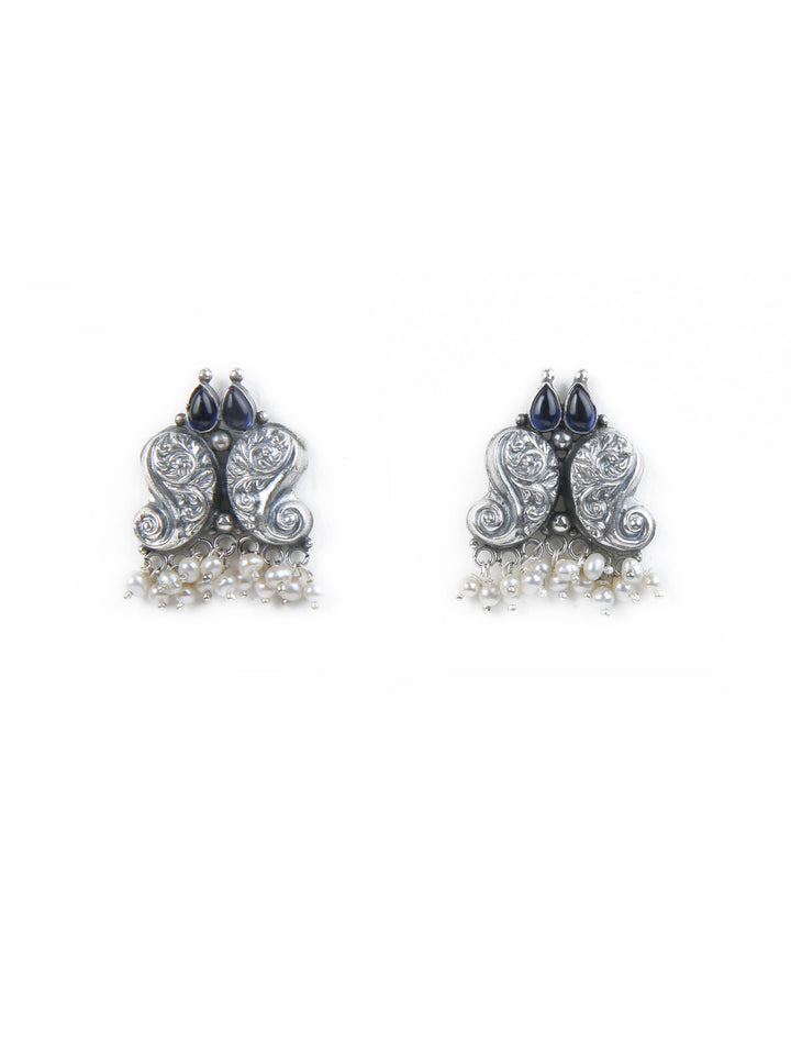 Naina Stud - 925 silver oxidized - Earrings
