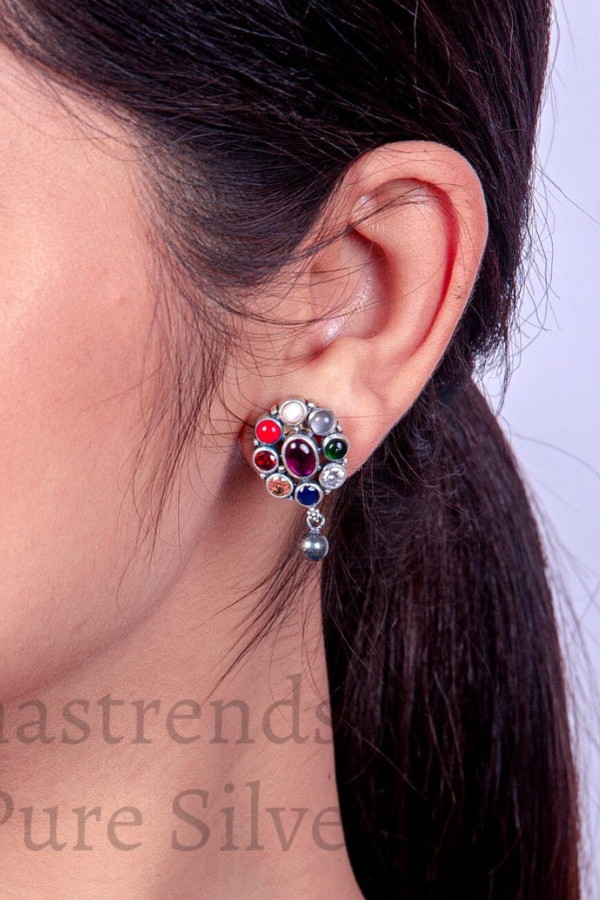 Nainika Navarathna Necklace - 925 oxidized silver