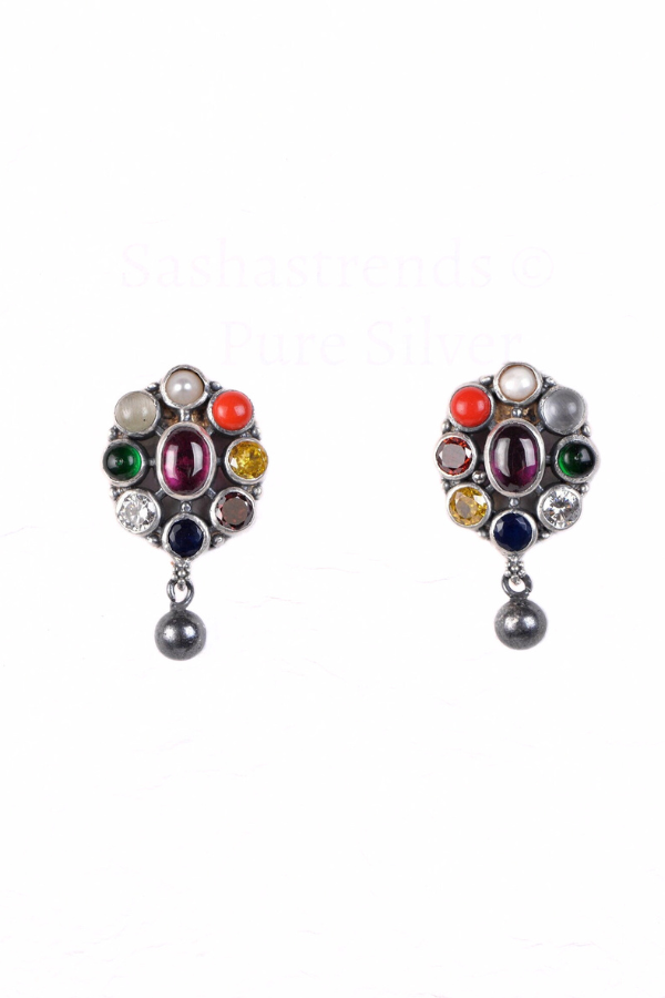 Nainika Navarathna Necklace - 925 oxidized silver