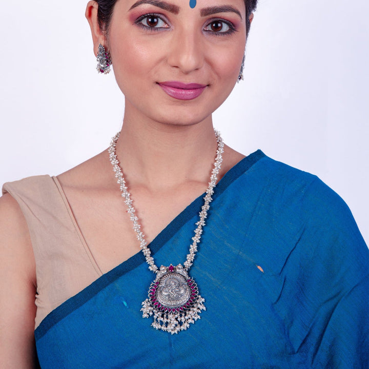Natya Krishna Necklace - 925 oxidized silver