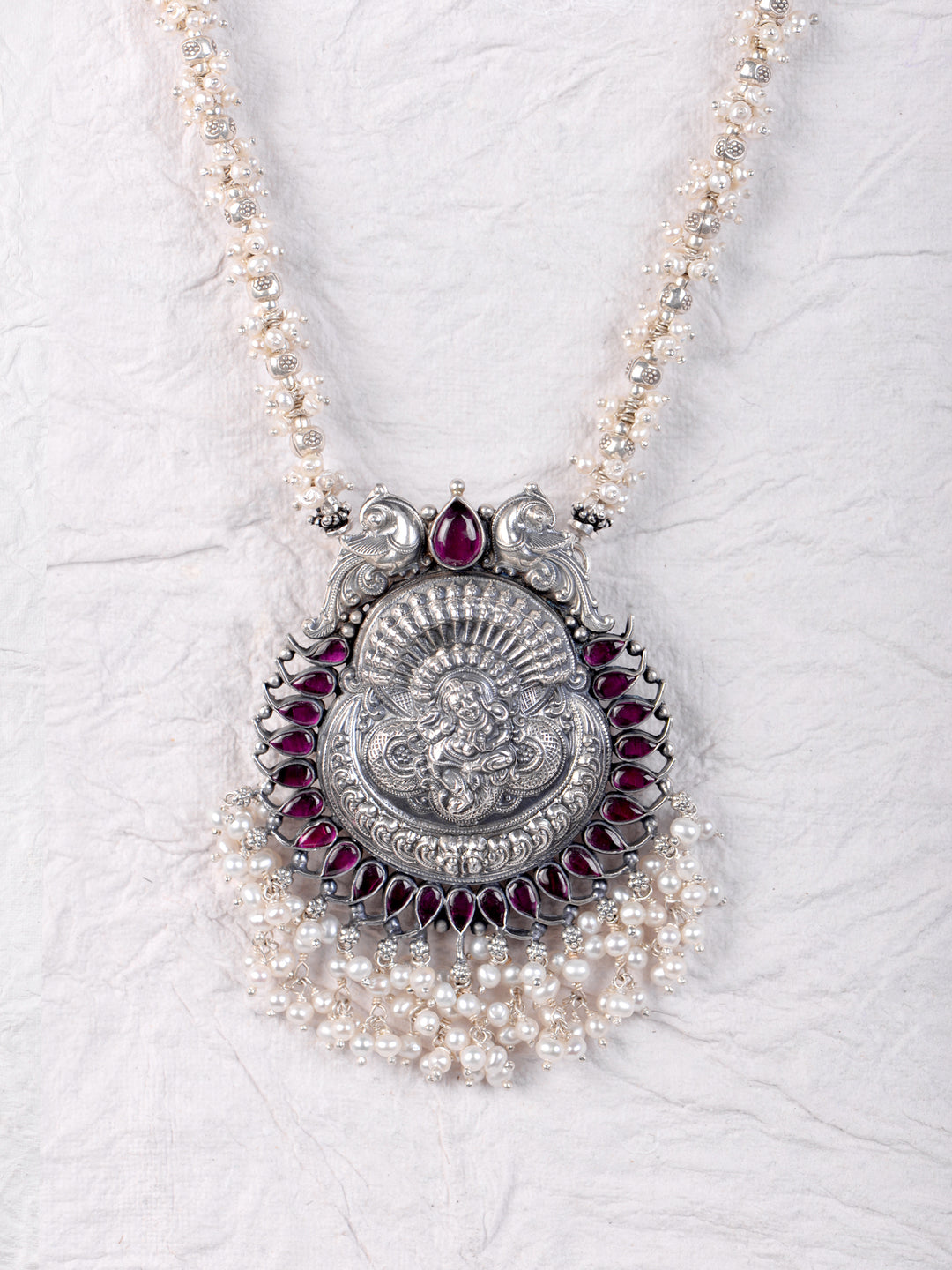 Natya Krishna Necklace - 925 oxidized silver