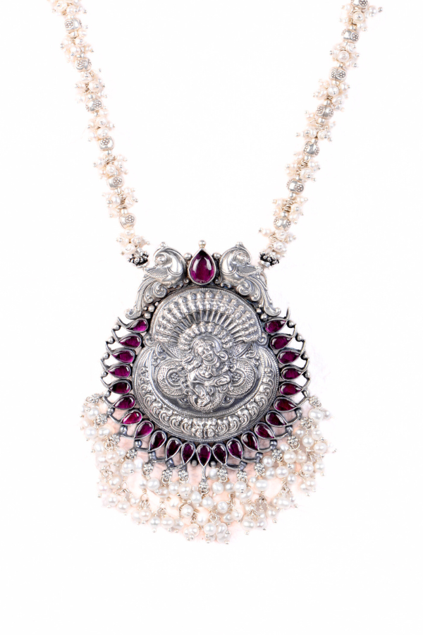 Natya Krishna Necklace - 925 oxidized silver