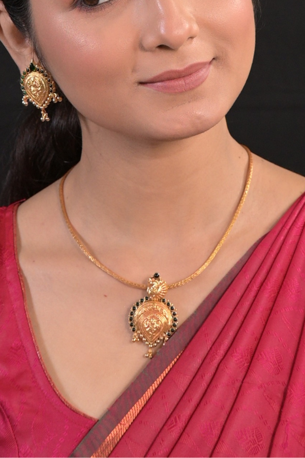 Silver gold plated necklace and earrings
