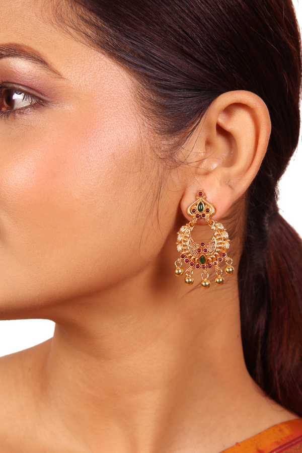 Neha Chaandbali Earring - 925 silver gold polish