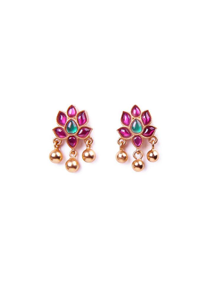 Neha Stud - 925 silver gold polish