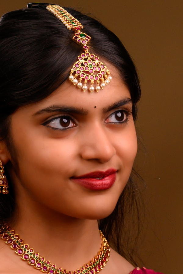 Nethi Chutti – Maang Tikka - 925 Silver (24 ct Gold polish) for Bharatanatyam - Bridal Elegance