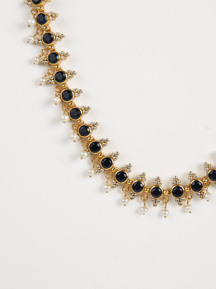 Niroopa Necklace - 925 silver gold polish