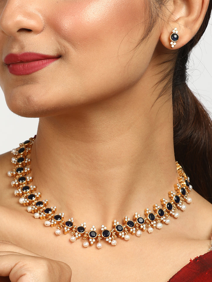 Niroopa Necklace - 925 silver gold polish