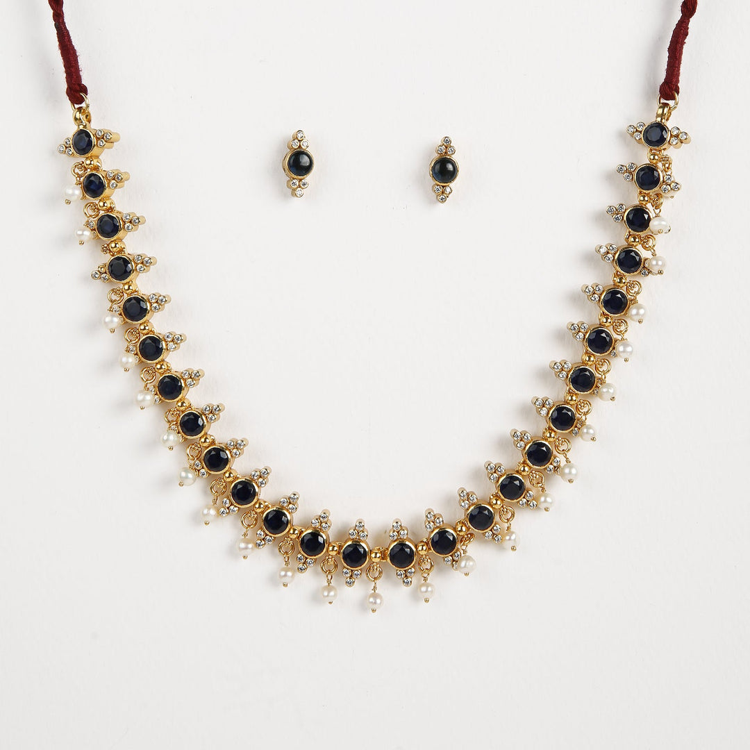 Niroopa Necklace - 925 silver gold polish