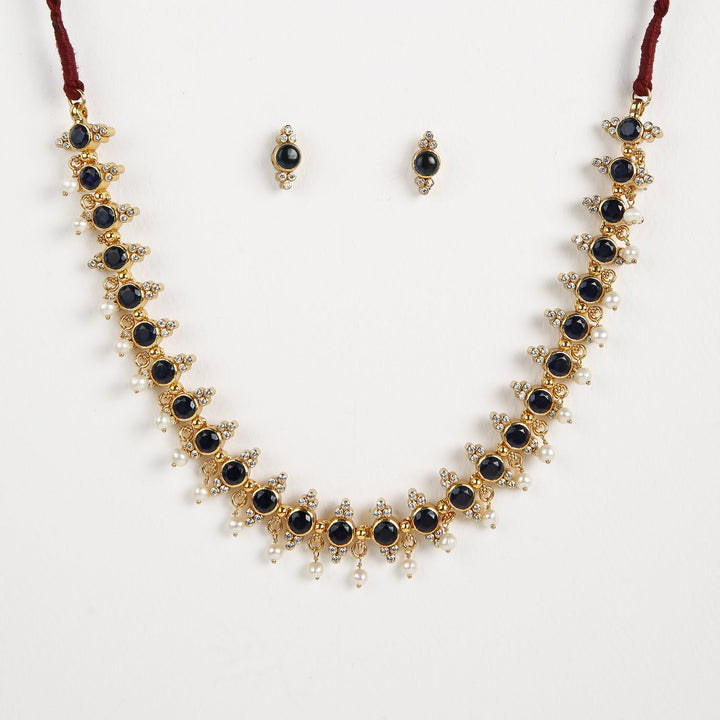 Niroopa Necklace - 925 silver gold polish