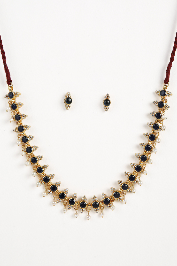 Niroopa Necklace - 925 silver gold polish