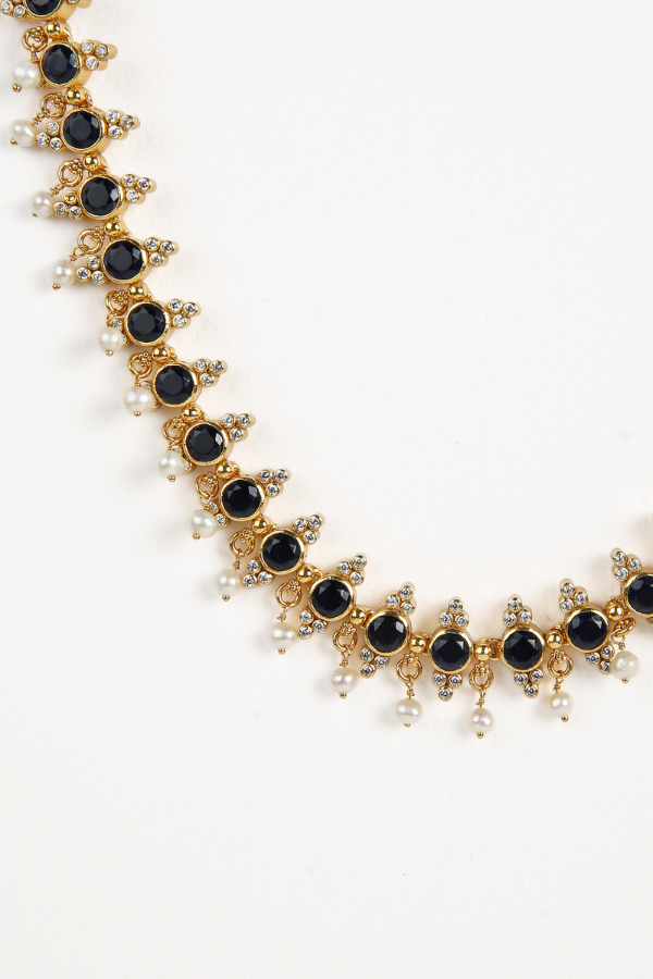 Niroopa Necklace - 925 silver gold polish