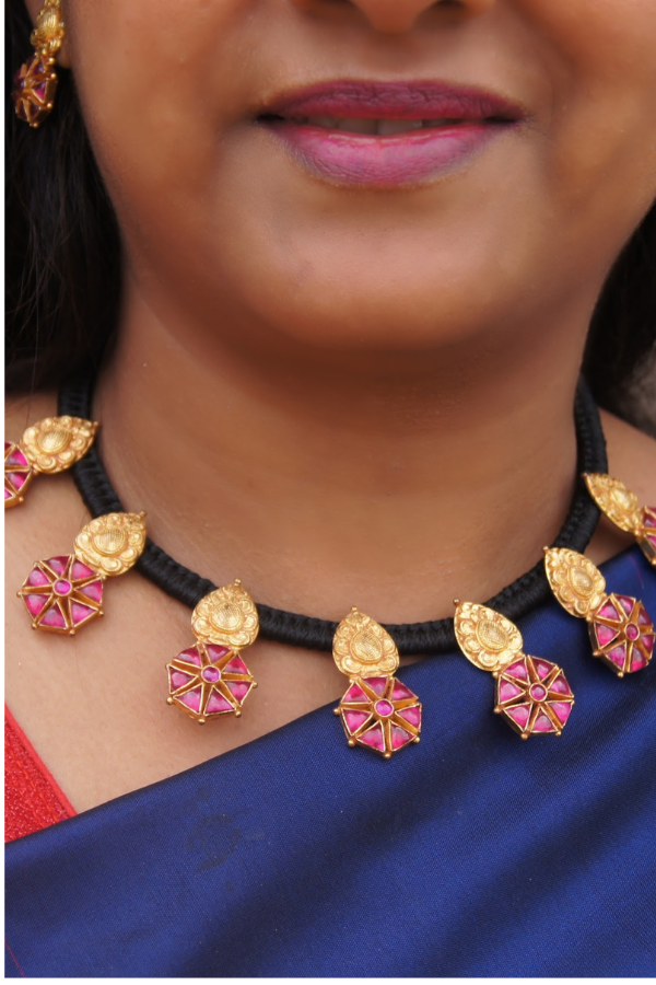 Nirosha Necklace - 925 silver gold polish
