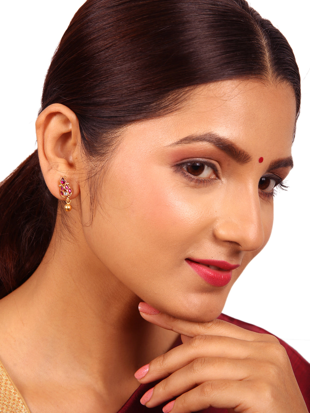 Nivi Stud - 925 silver gold polish