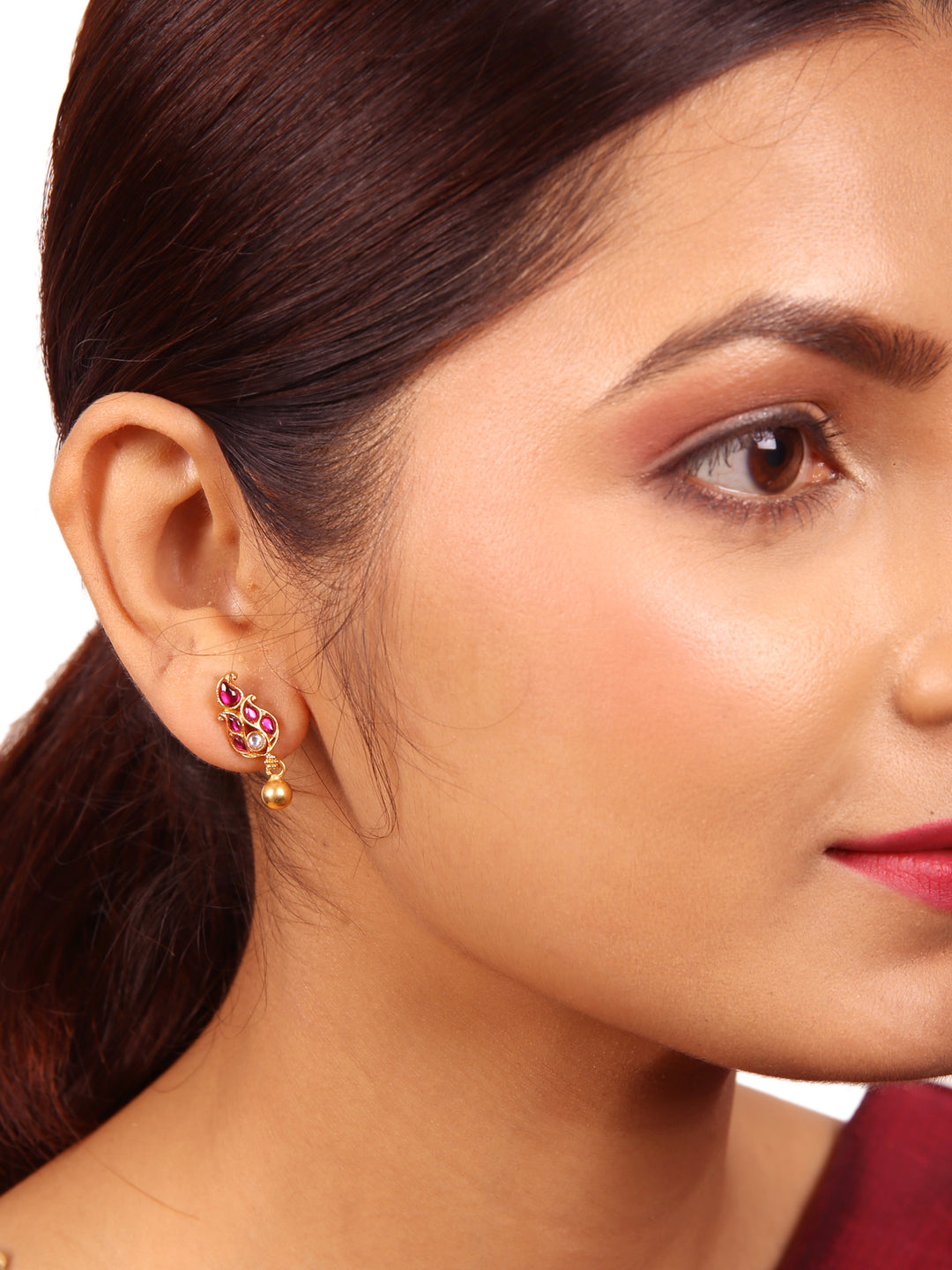 Nivi Stud - 925 silver gold polish