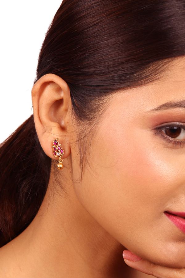 Nivi Stud - 925 silver gold polish