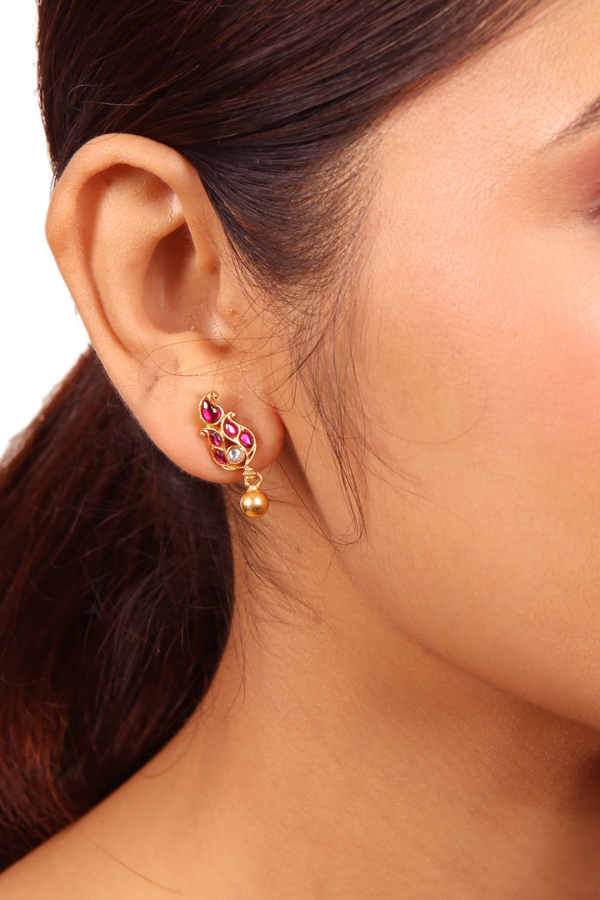 Nivi Stud - 925 silver gold polish