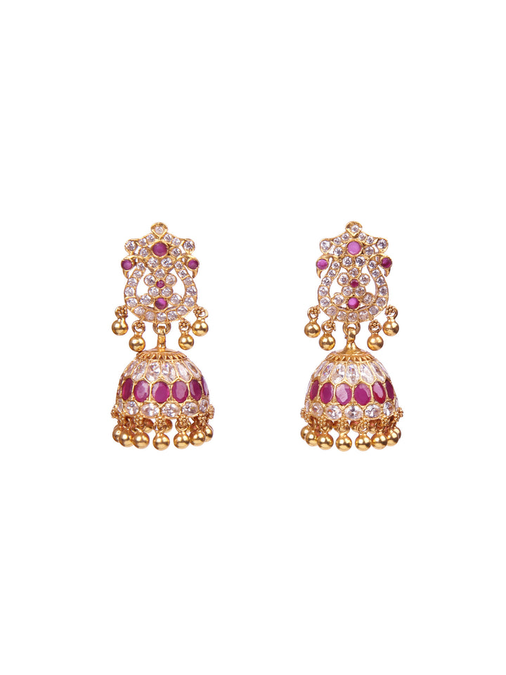 Padma Jhumka - 925 silver gold polish