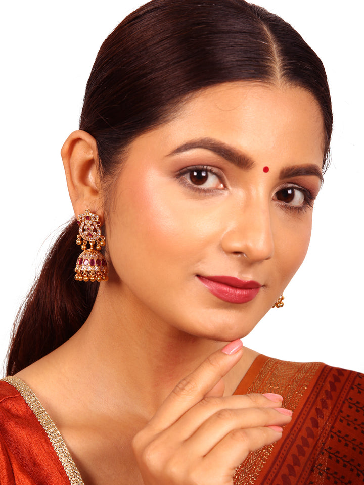 Padma Jhumka - 925 silver gold polish